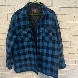 Vintage 90s Grizzly Blue Plaid Shacket Mens XL